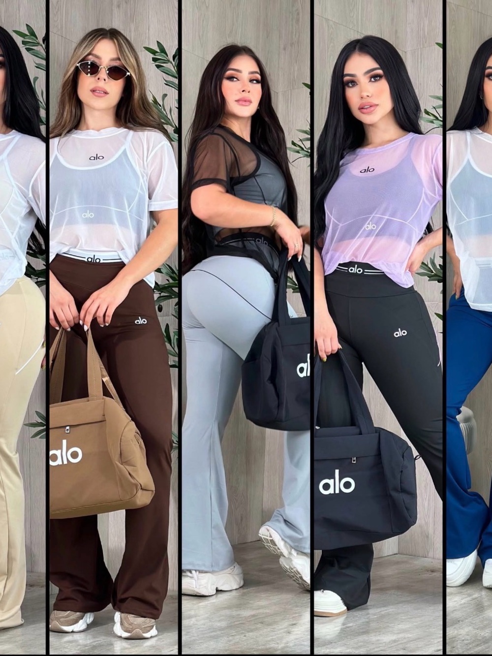 ALO Yoga Travel Duffle Bag in Black and Tan